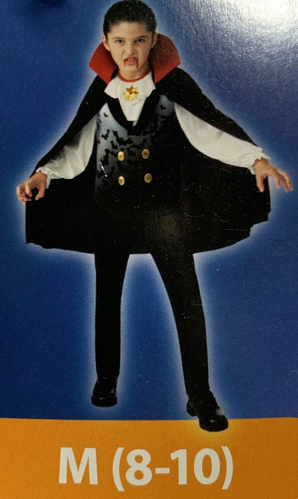 Boys Vampire Costume Size M 8-10.