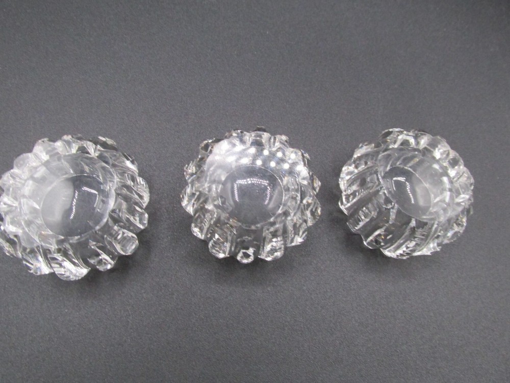 VINTAGE SET 3 OPEN SALT CELLARS ROUND RIDGED PATTERN!