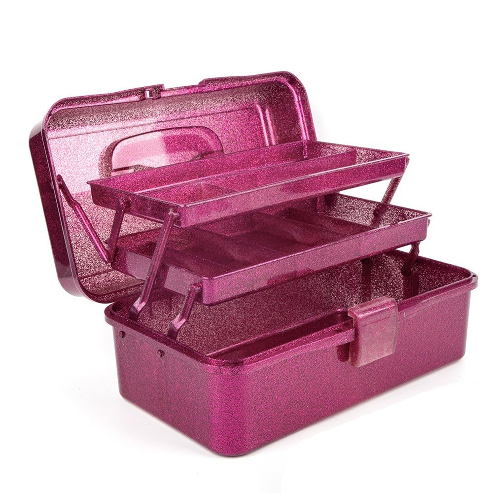 Glitter  & Craft Tool Storage Box,3-Layer Stackable Carry Tackle Box Sewing7476