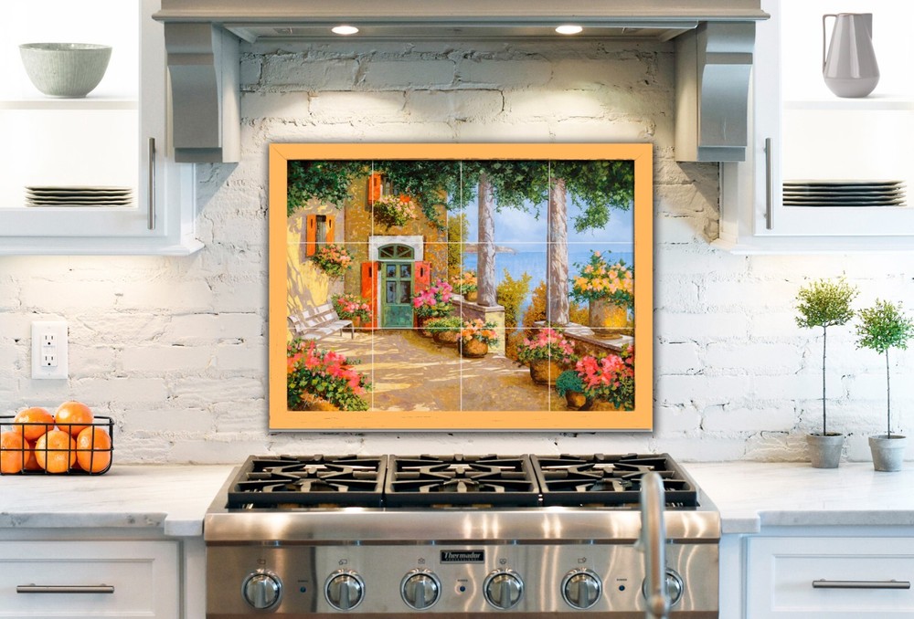 mickey minnie mouse pluto ocean beach sunset ceramic tile mural backsplash