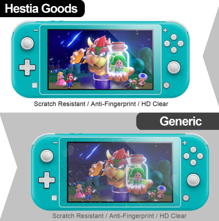 4 Pack For Nintendo switch Lite Tempered Glass, Anti-Scratch Screen Protector 9H