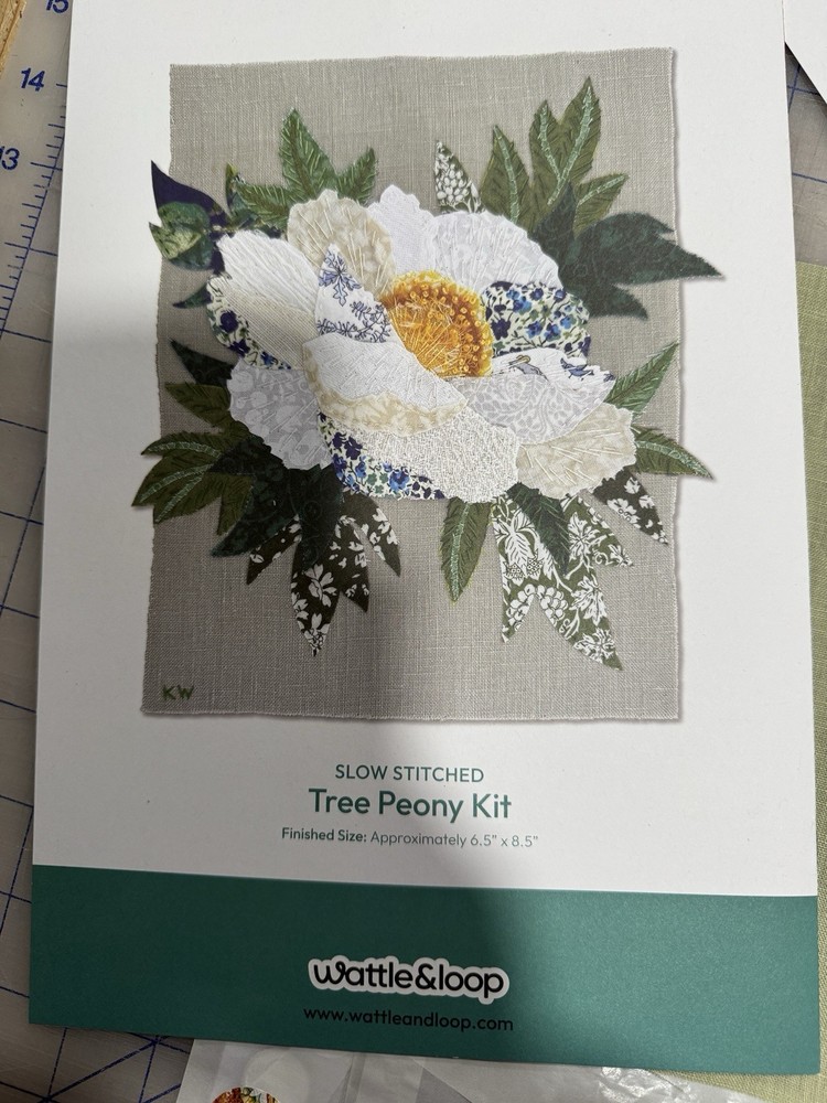 WATTLE AND LOOP "TREE PEONY" SLOW STITCH KIT