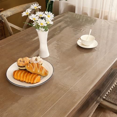 Clear Vinyl Tablecloth Protector Waterproof/Oil-Proof 54" x 84" (Rectangular)