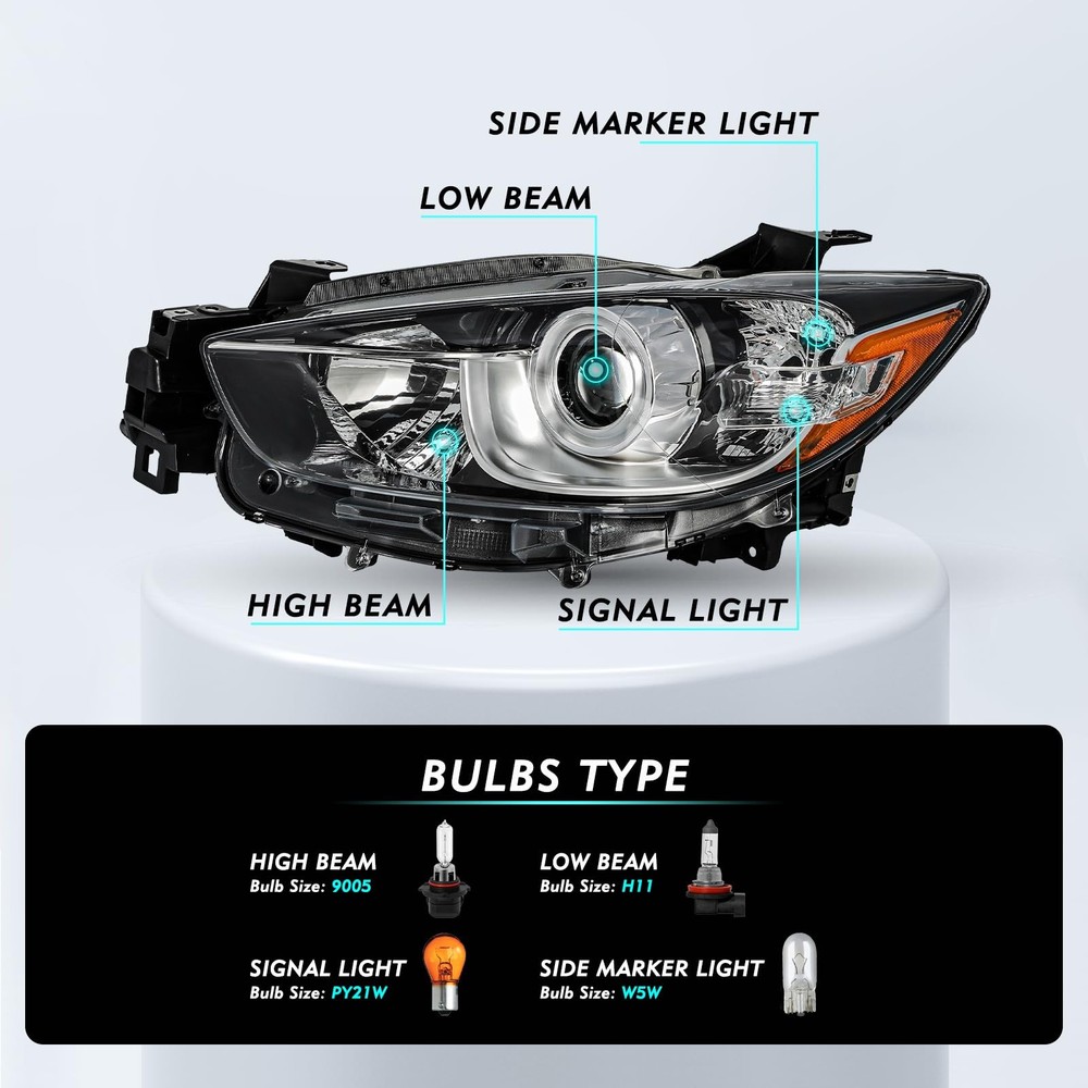 Headlight Assembly 2013-2016 CX-5 Halogen Projector RH Passenger Side