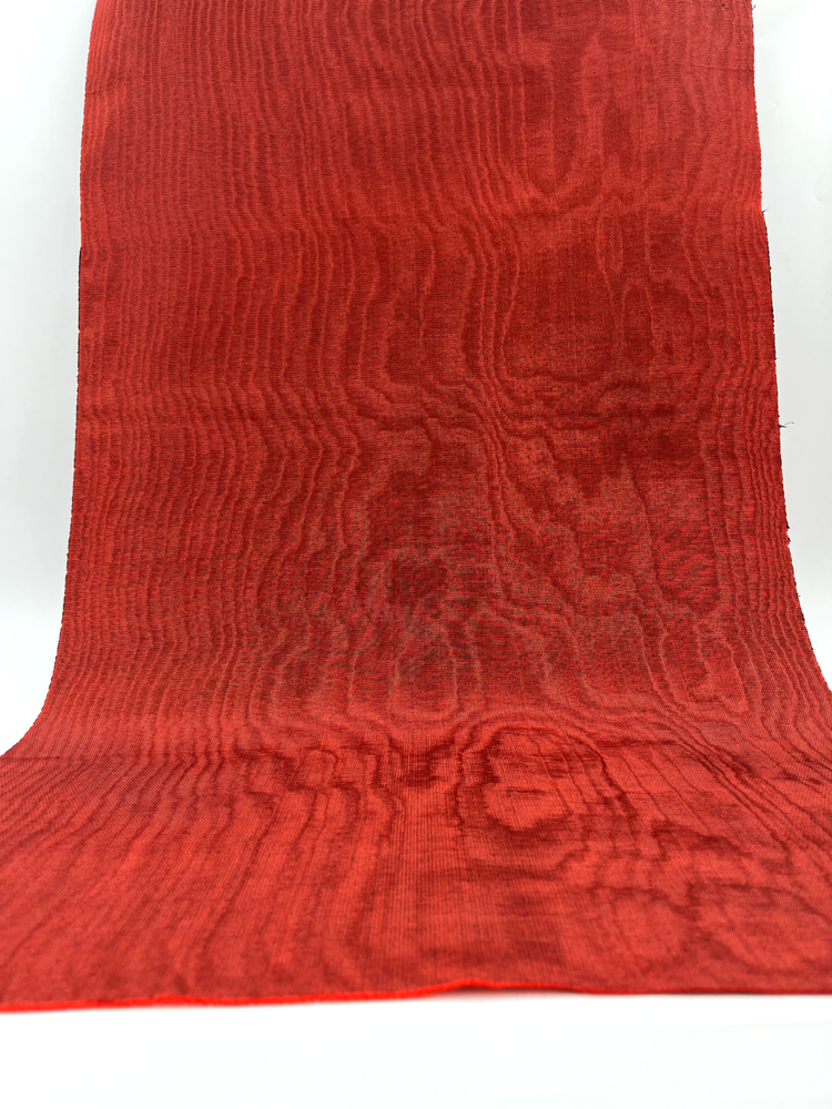 Red Silk Moire Fabric By The Meter, Watermark Patterned, Multicolor Options.