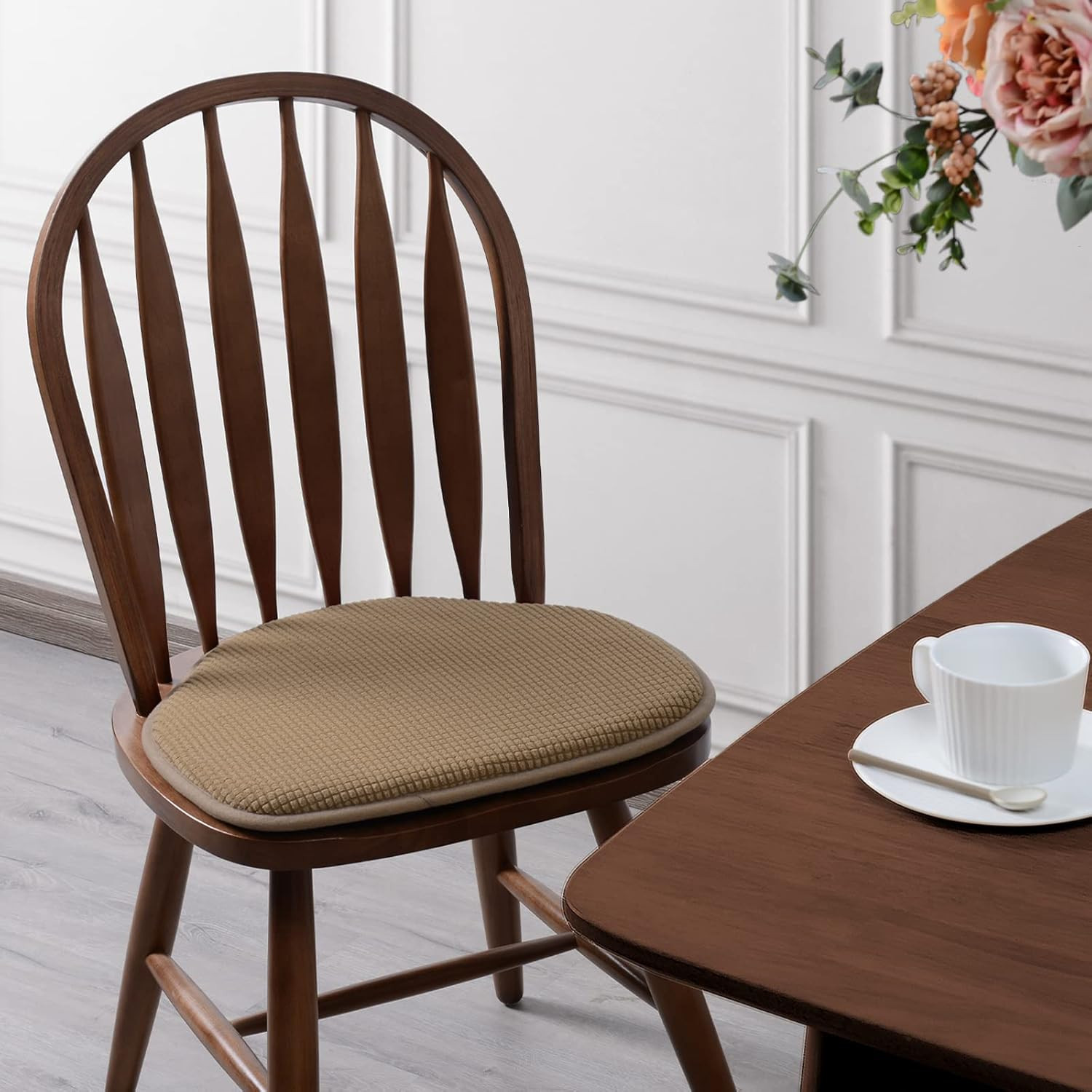 Windsor Chair Cushions Set of 2, Farmhouse Kitchen Seat Cushions, Non Slip Chair