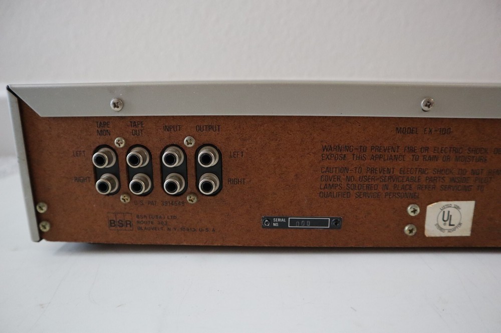 Vintage BSR EX-100 Stereo Frequency Equalizer - Tested Working