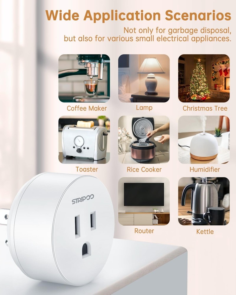Garbage Disposal Wireless Switch Kit with Remote Control Outlet 500 Ft Range