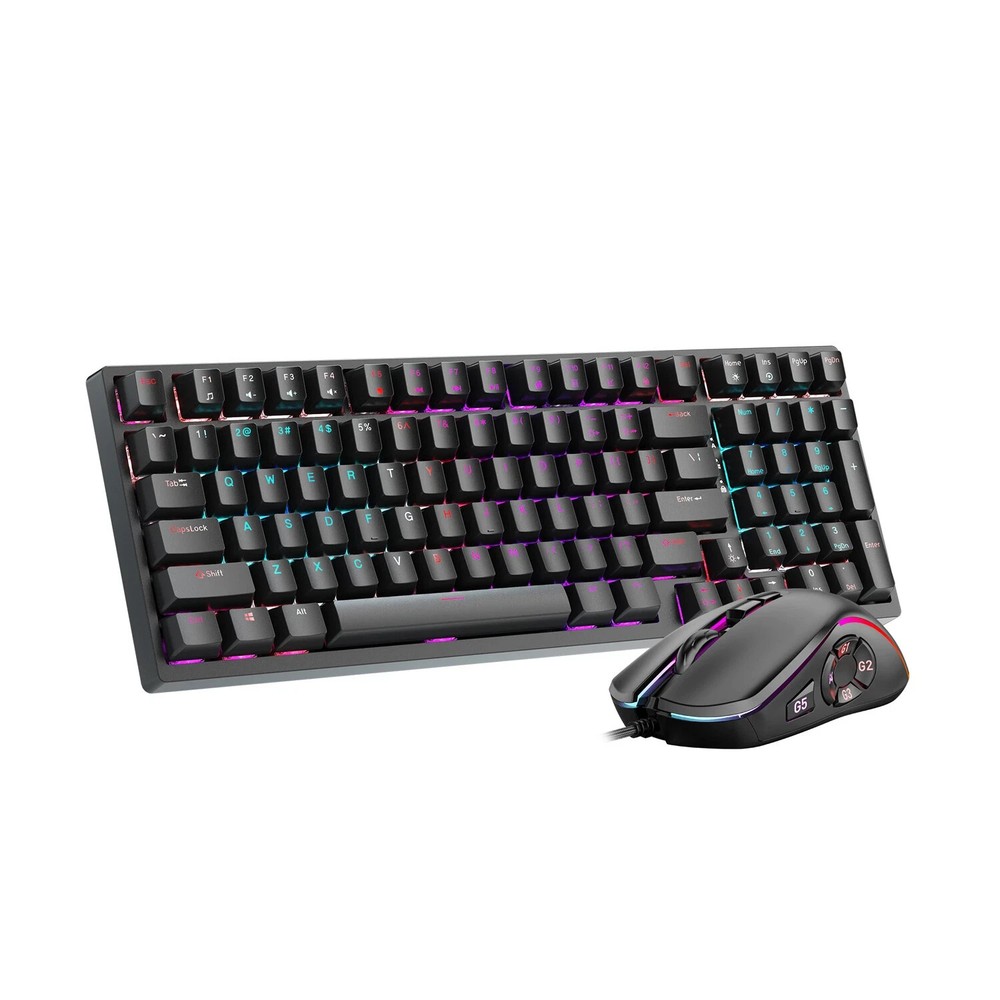 Gaming Keyboard And Mouse LED Light Backlit Mechanical Feel For Computer Desktop