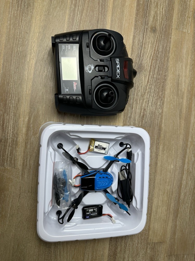 Spidex 3D RTF Micro Quad Drone Blue Ares RC Powers On Untested