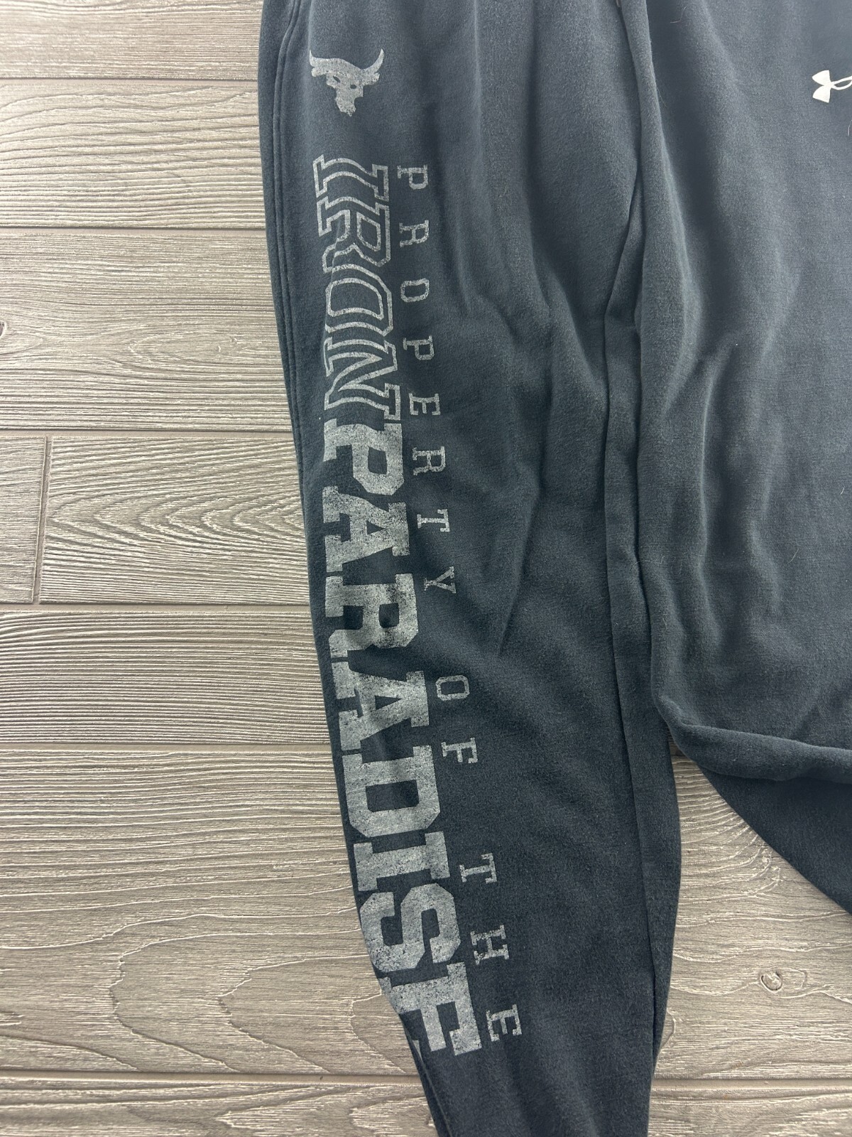 Under Armour "Property of Iron Paradise" Women's Small Black Joggers Graphic