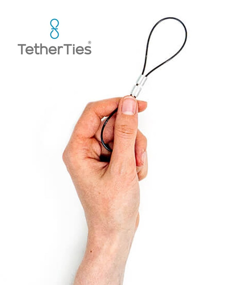 DIY Cable Tether Kit 12-inch Customizable 10 Pack Black Free Crimping Tool