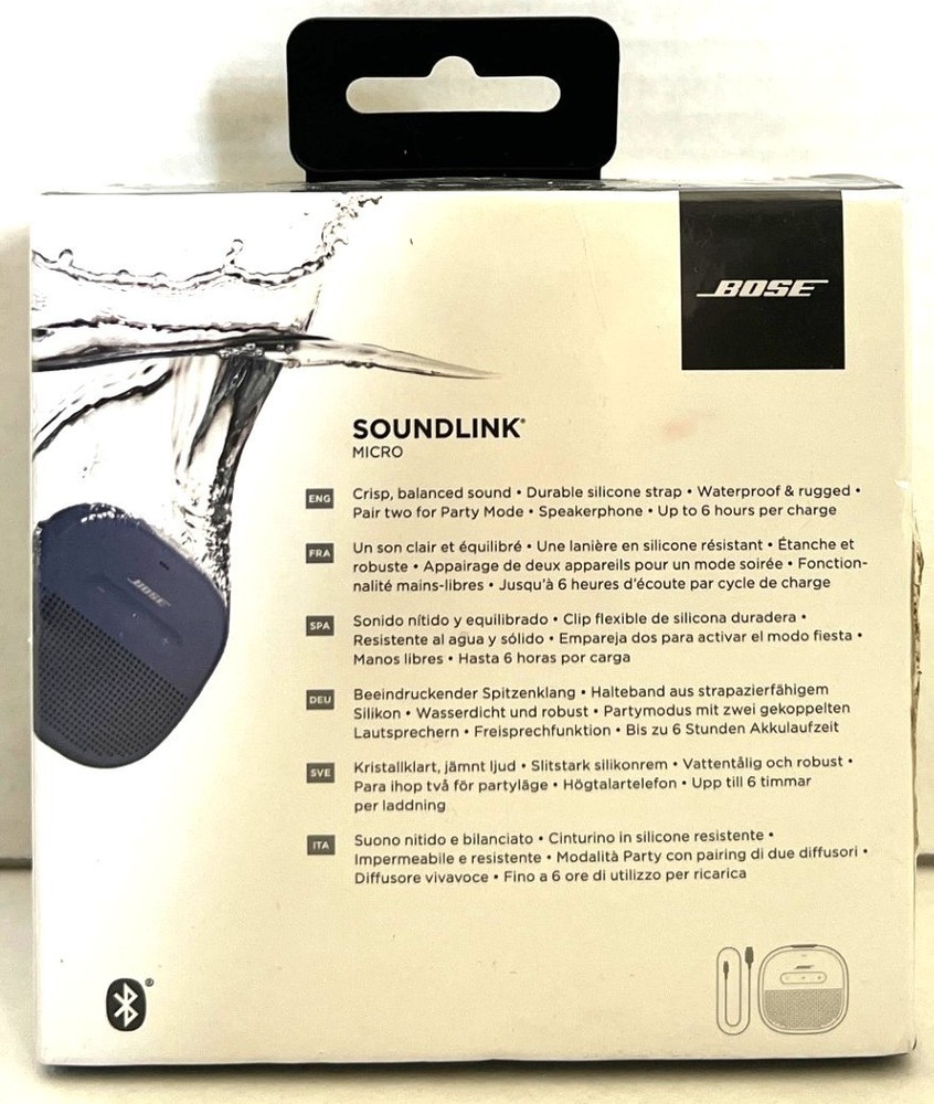Bose SoundLink Micro Waterproof Bluetooth Speaker - Dark Blue - New