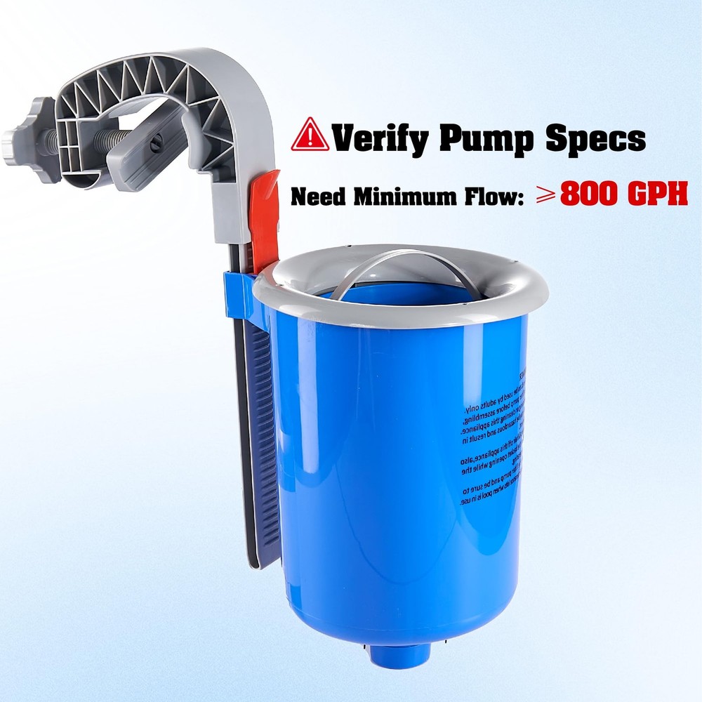 Above Ground Pool Skimmer with 5 Pool Skimmer Socks, Wall Mount Pool Surface ...