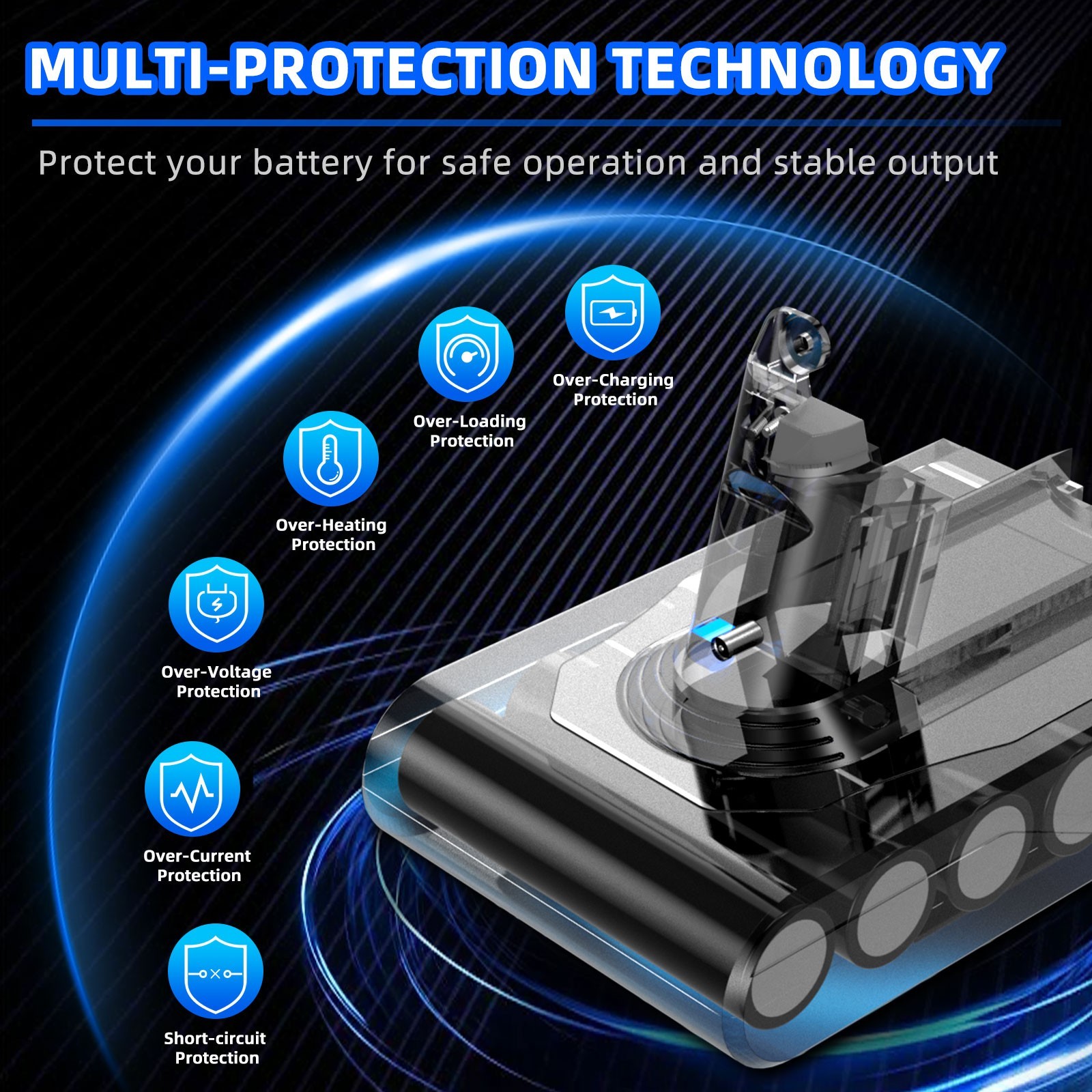 6.0Ah Battery Replace For Dyson DC58 DC59 DC61 DC62 Animal V6 HEPA SV03 SV08 US