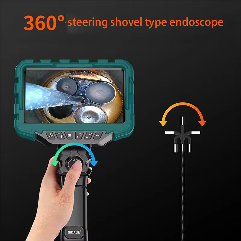 7-inch 2-Way 360° Articulating Borescope Industrial Endoscope Inspection Camera