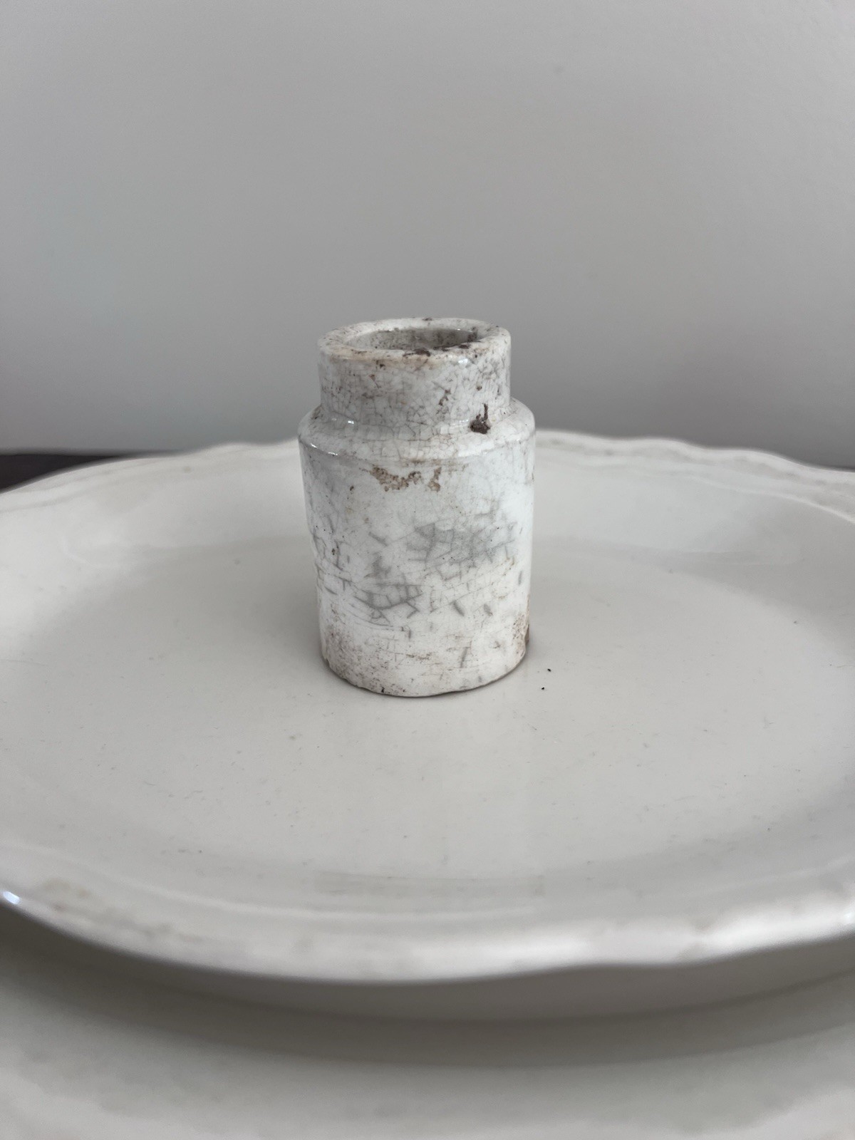 Antique English Ironstone Ink Jar