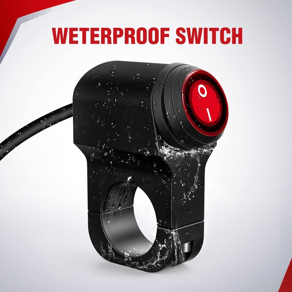 LED Motorcycle Switch ON OFF Handlebar Mount Push Button 12V Headlight Fog Light