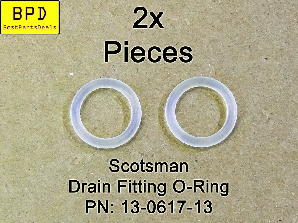 2x Scotsman Drain Fitting Polyurethane O-Ring Replacement PN: 13-0617-13