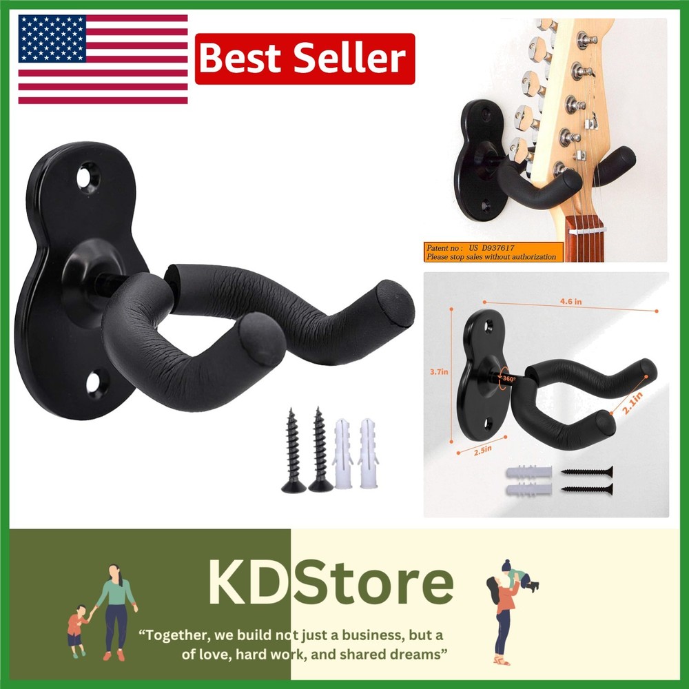 Metal Guitar Wall Mount Hanger with Secure Hold