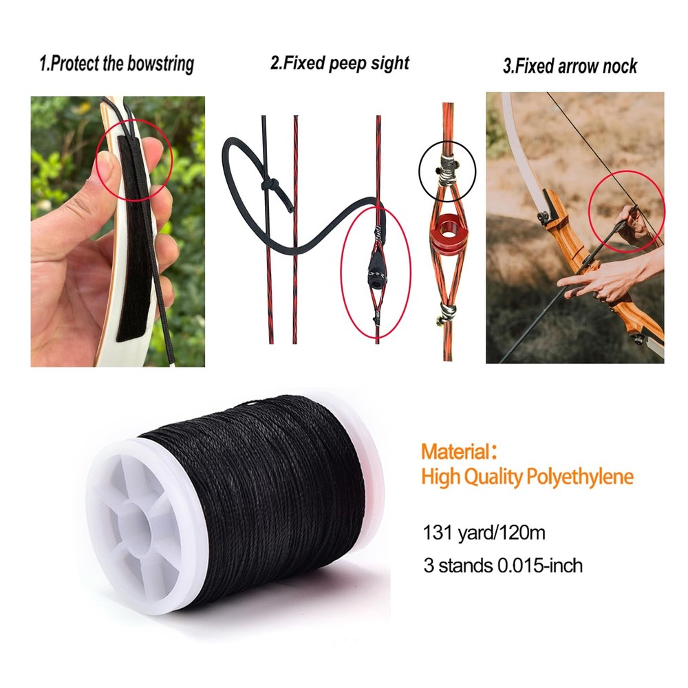 - QI HUO JU - Archery Bow String Separator Tool and Bowstring Serving Black