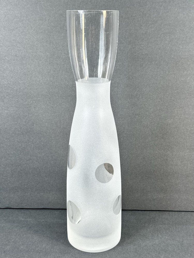 Frosted Glass Polka Dot Pattern Vase