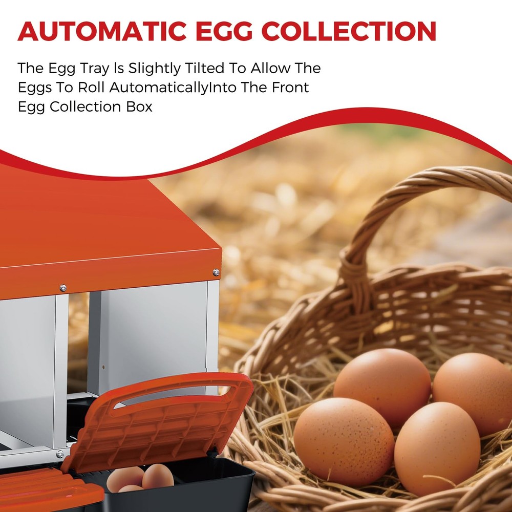 Chicken Nesting Boxes for Chicken Coop, 4 Compartments Chicken Laying Boxes