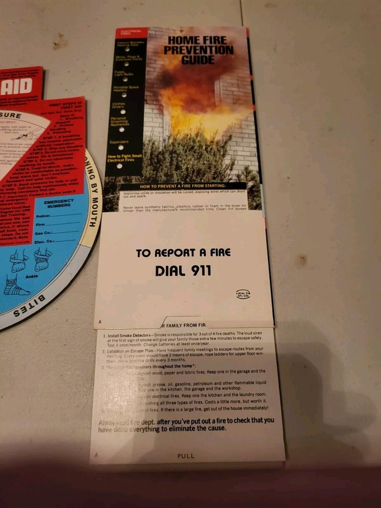 First Aid And Fire Prevention Adjustable Cards