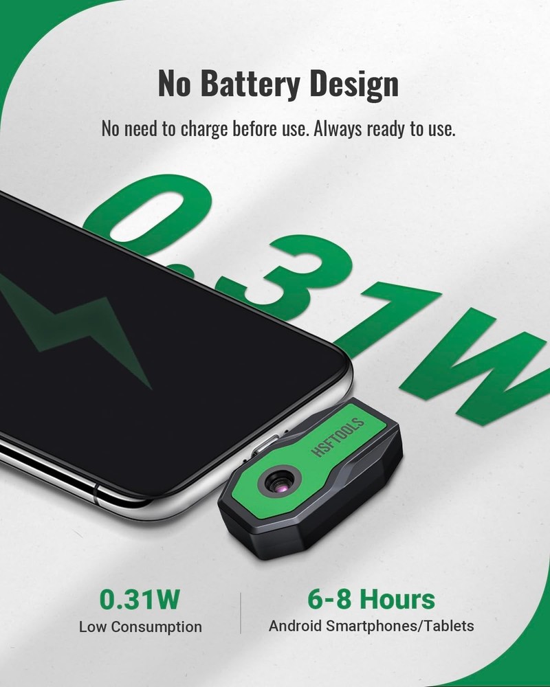 Portable Thermal Imaging Camera for Android, Battery-Free and Durable Design