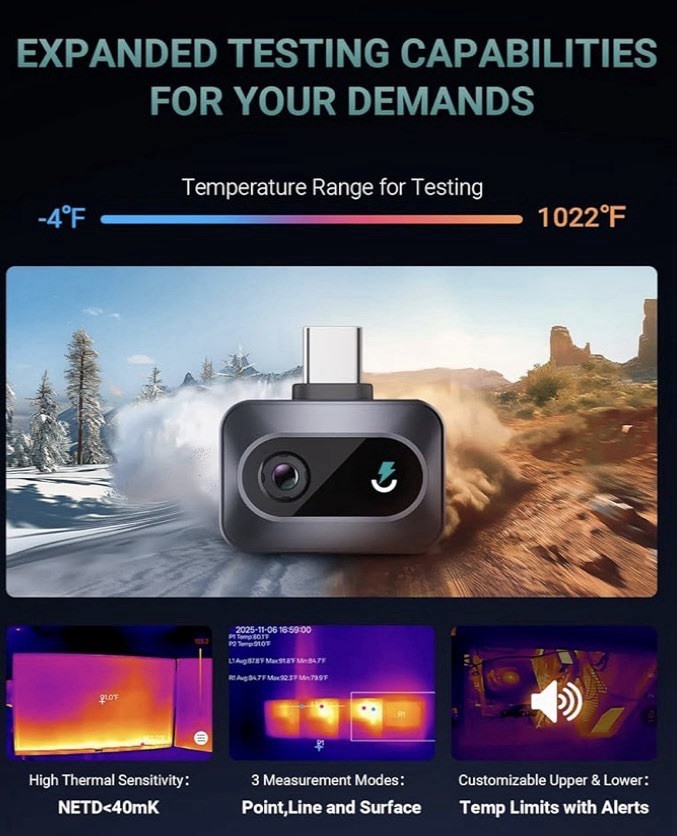 TS1 Thermal Camera for Android,Thermal Imaging Camera, 512x384 Super Resolution