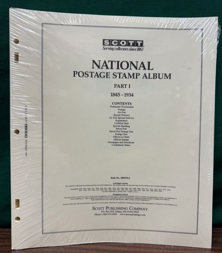 Scott US National Stamp album collection pages supplement 1845-1934 pt I 100NTL1