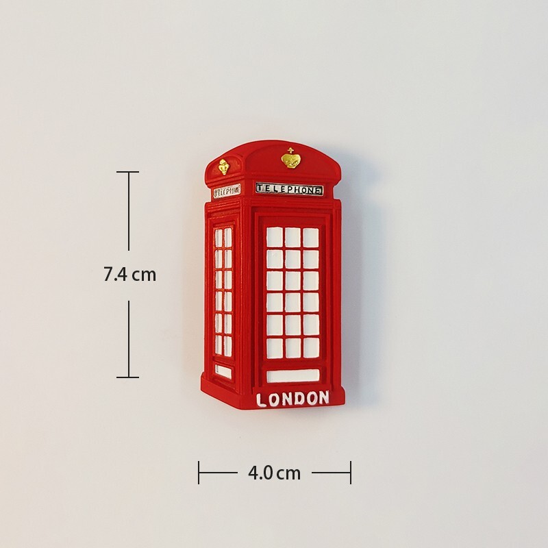 Telephone Booth London England Tourist Travel Souvenir 3D Resin Fridge Magnet