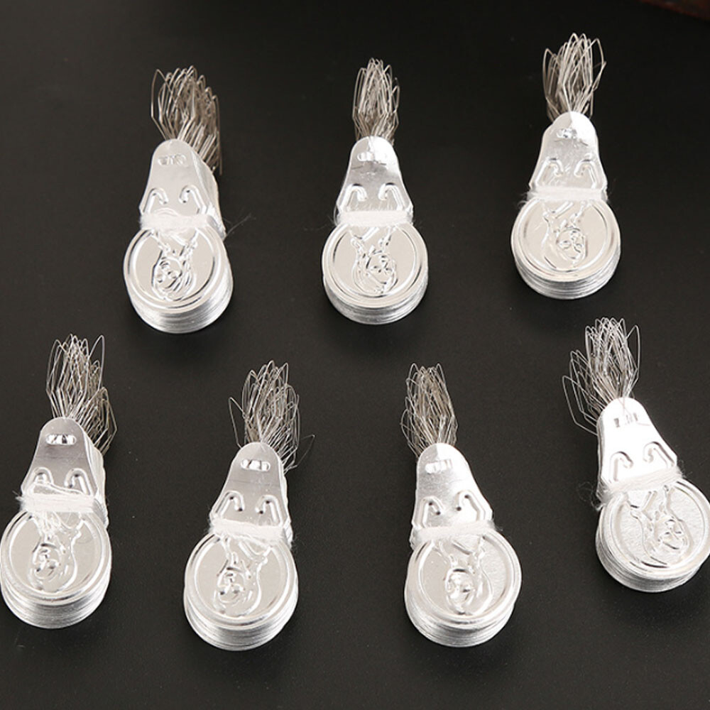 100x Metal Wire Needle Threader Silver Hand Sewing Stitch Insertion Tool 1.7" US