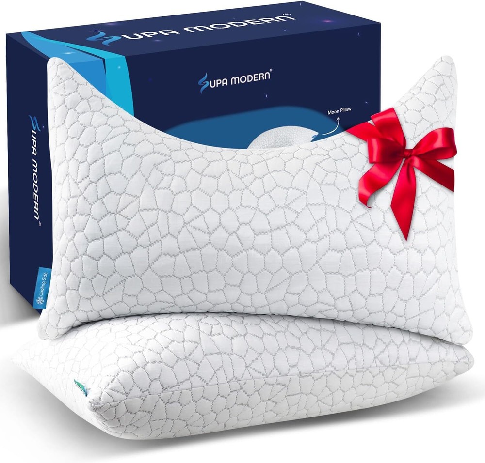 Cooling Bed Pillows for Sleeping 2 Pack Shredded Memory Foam Pillows