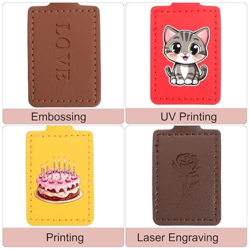 Sublimation Blank Keychains, Rectangle Leather Keychain Blanks Double Side Red