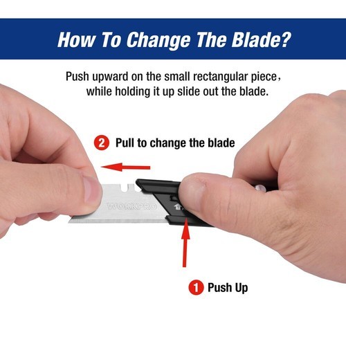 WORKPRO EDC Folding Utility Knife Mini Box Cutter with Quick Open Axis Lock New