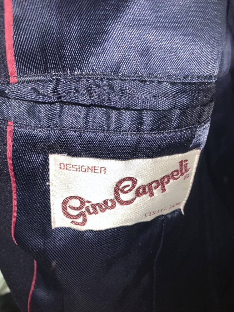 gina cappeli blue wool suit jacket 44R