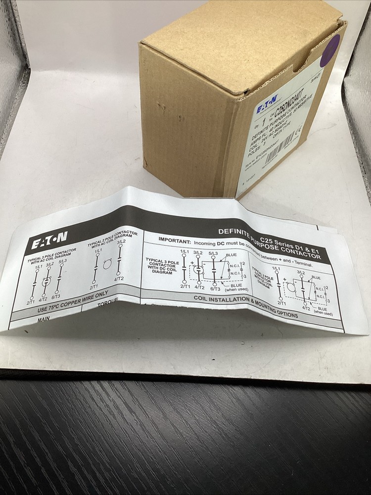 EATON C25DND340T DEFINITE PURPOSE CONTACTOR 🟣
