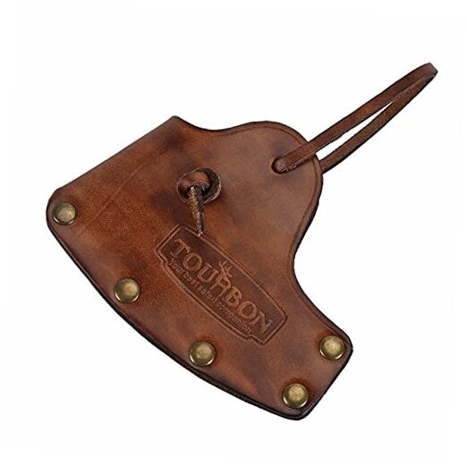 Leaher Axe Head Sheath Protect Cover with Leather Adjustable Strap (Vintage