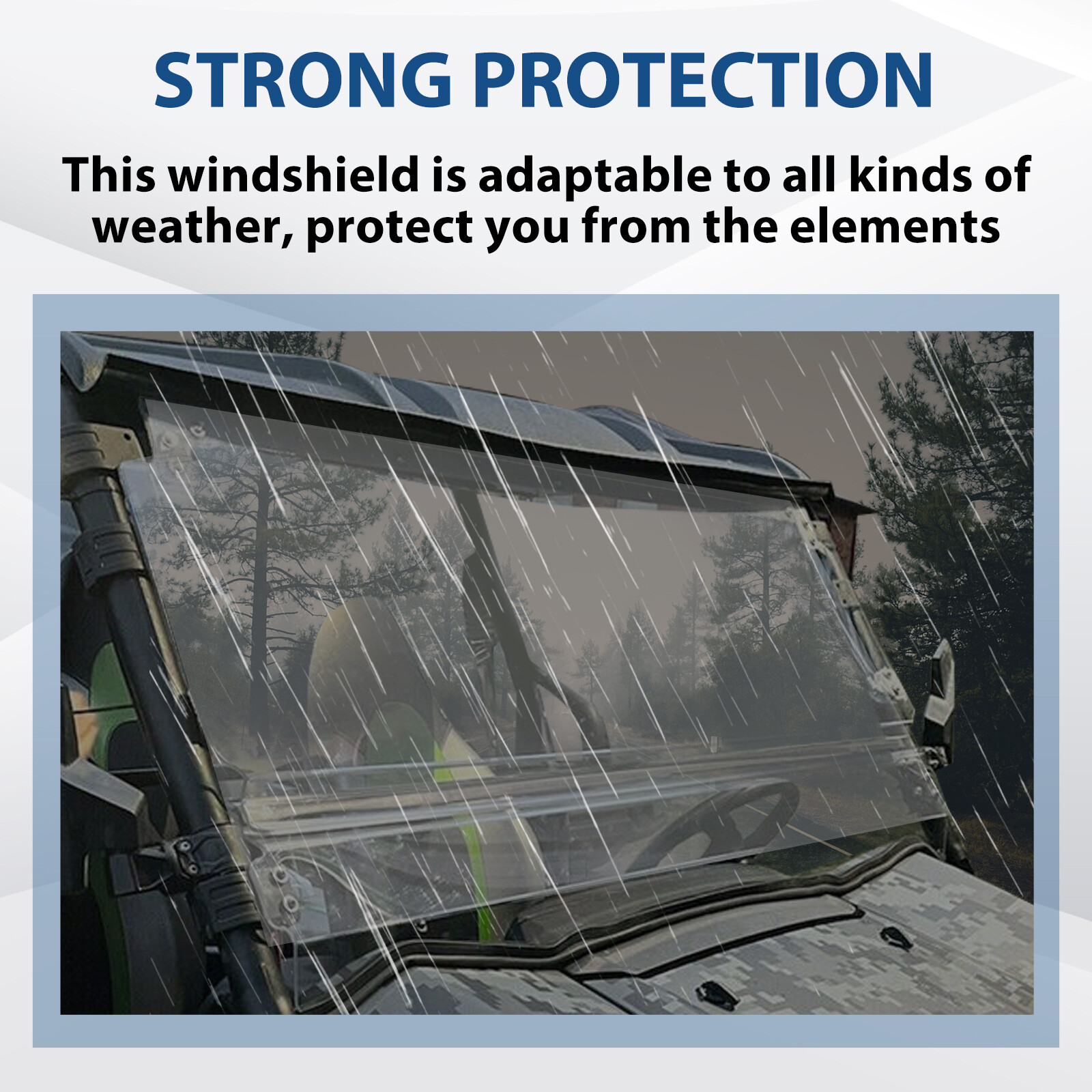 Folding Flip Windshield Scratch Resistant For Kawasaki Teryx 4 800/ 4 S ,2016-23