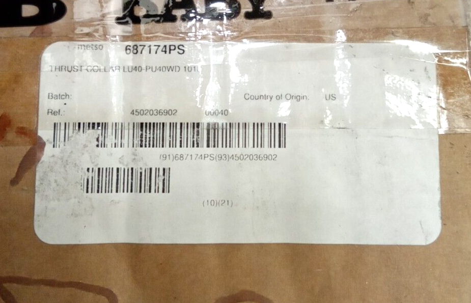 Metso Minerals 687174PS Thrust Collar LU40-PU40WD 1018
