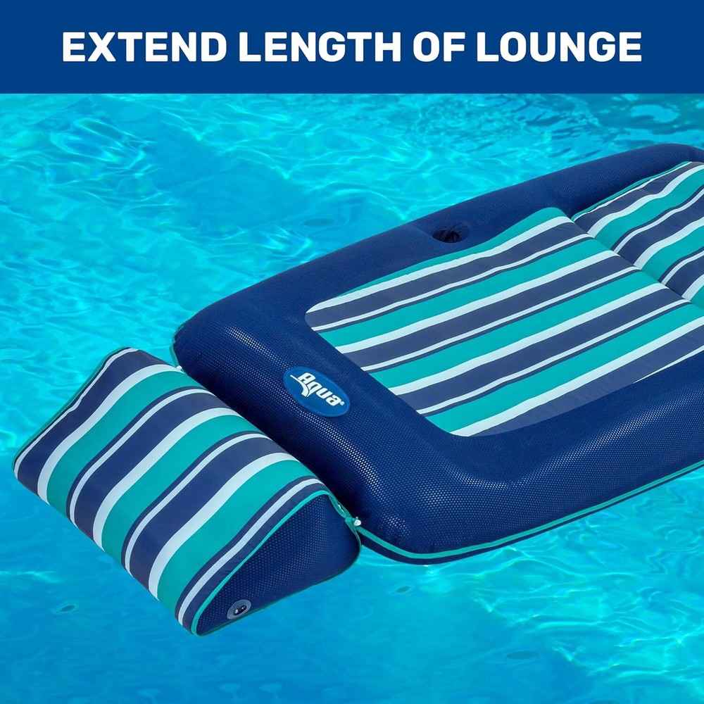 Navy Green Oversized Lounge Float With Cup Holder And Cushioned Backrest