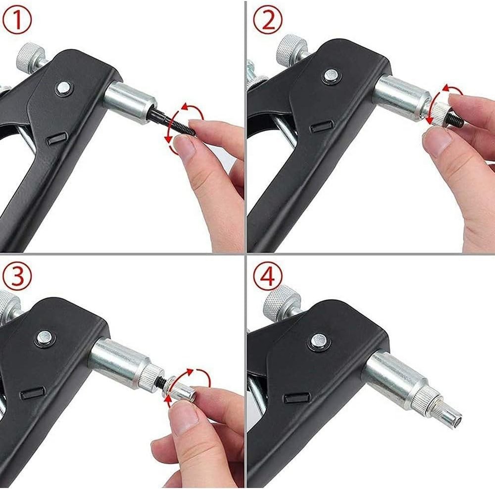 136pcs Rivet Nut Tool Kit Rivnut Gun kit Wrench Threaded Blue