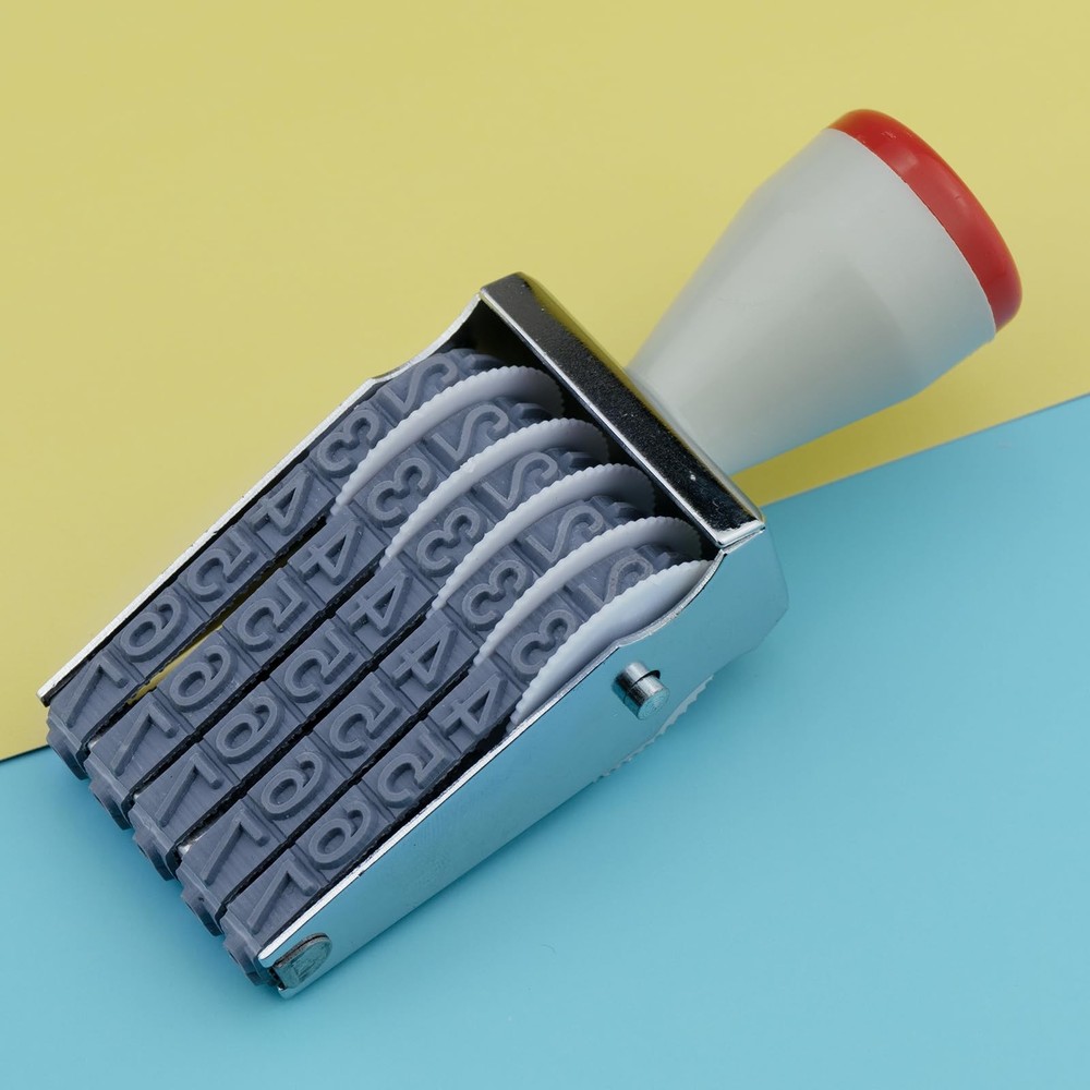 5 Digit Number Stamp by ,Rubber Changeable Office Date Stamp Rotating Adjusta...