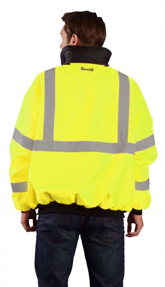X-Large Hi-Viz Yellow Polyester Bomber Jacket