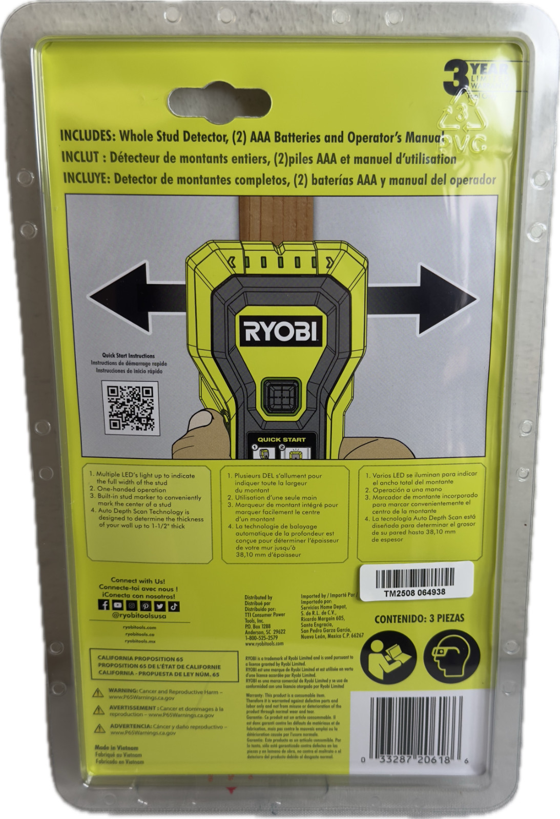 Ryobi One+ ESF5002 Whole Stud Detector (New/Sealed)