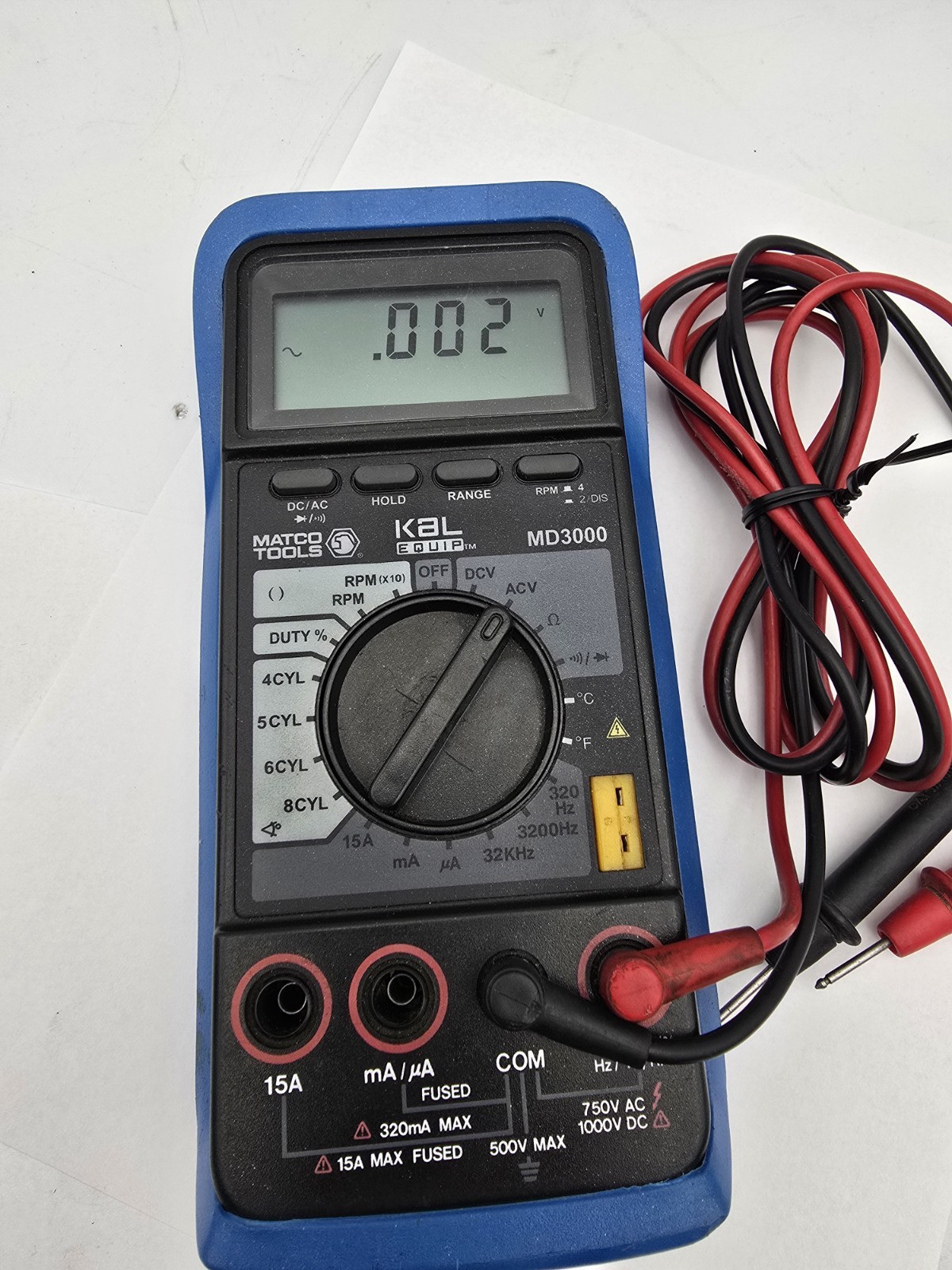 Matco Tools Multimeter MD3000 Kal Equip