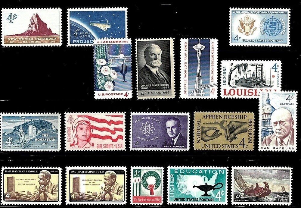 US, 1962Year set, 17 stamps ,  MNH