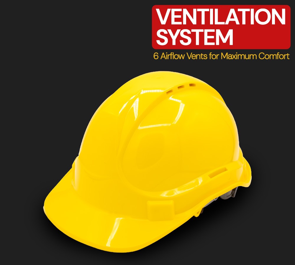 (2 Pack) Safety Helmet - Yellow (Type 1 ABS Material)