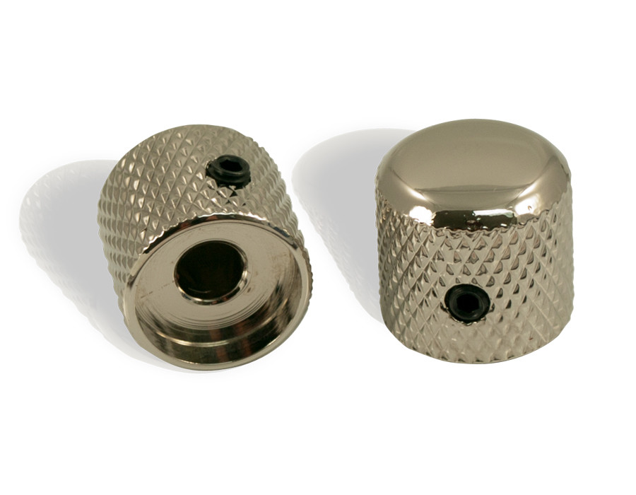 BBKNUS WD (2) Nickel Brass Dome Knobs for Guitar